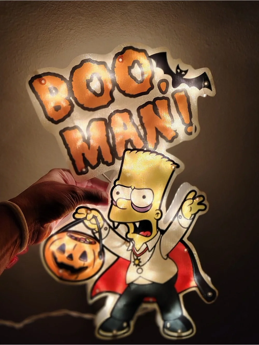 The Simpsons Pre-lit Window Decor Homer Skeleton Bart Vampire Boo Man WORKS